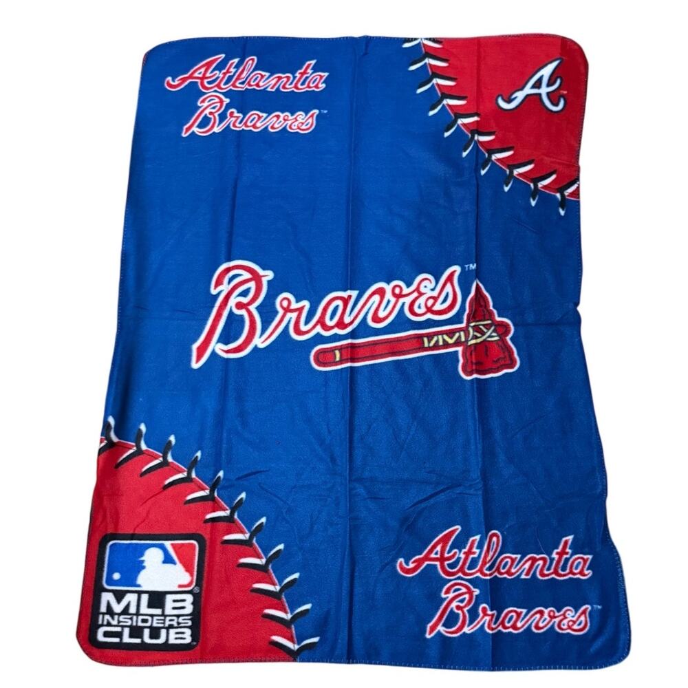 MLB Insider Club Atlanta Braves Baseball Fleece Throw Blanket New in Package